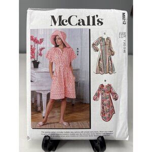 McCalls Sewing Pattern M8212 Misses Dress Belt Hat Size XS-S-M Uncut
